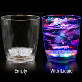 Liquid Activated Multicolor LED Lowball Glasses ~ Fun Light Up Drinking Tumblers - 10.5 oz. …