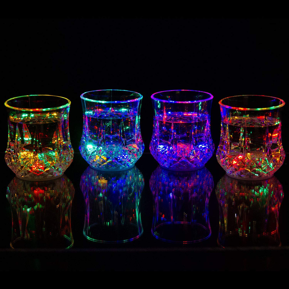 Liquid Activated Multicolor LED Lowball Glasses ~ Fun Light Up Drinkin –  SoThere